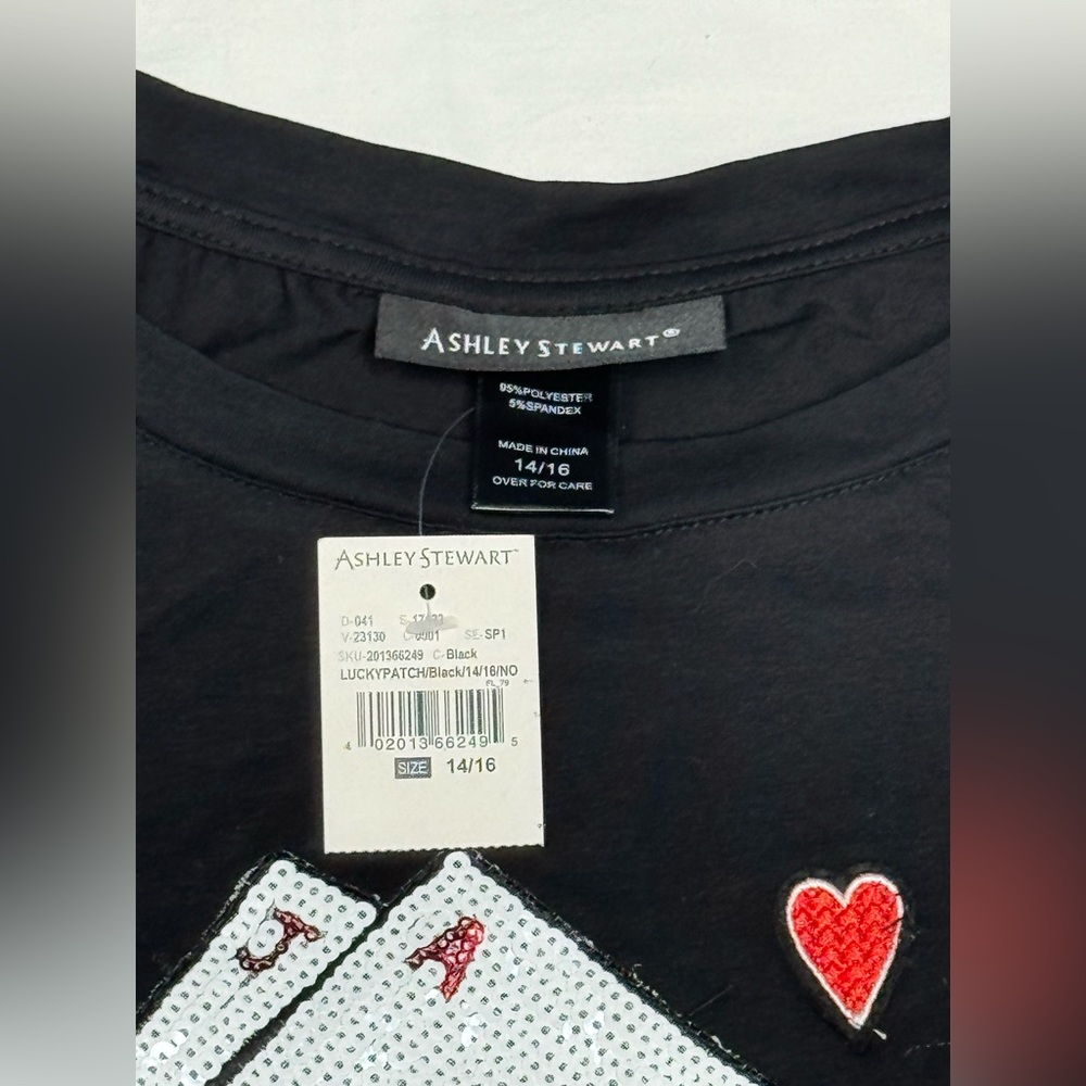 Ashley Stewart Casino Patchwork Sequin Graphic T-… - image 5